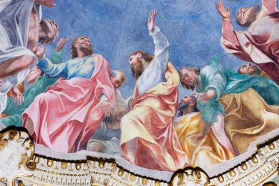 په دولسو رسولانو باندې د روح القدس نزول (تفصیل)، c.1575 پولی autorstwa Carlo Urbino
