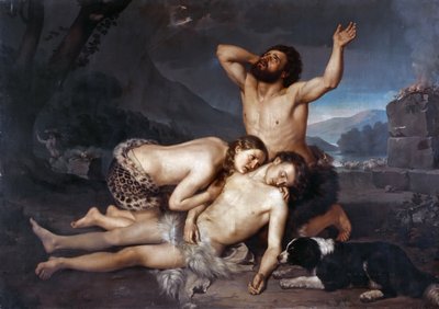 Adam i Ewa opłakują śmierć Abla. autorstwa Carlo Zatti