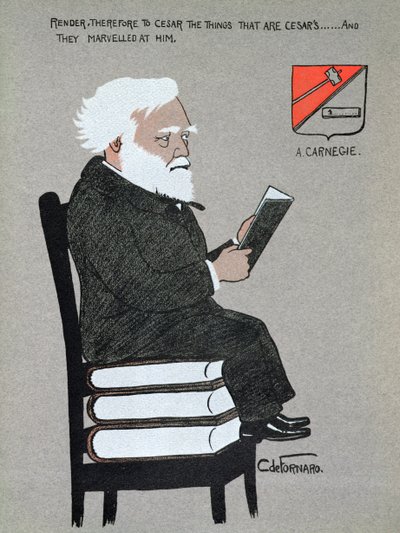 Karykatura Andrew Carnegie (1835-1919) ilustracja z „Milionerów Ameryki” autorstwa Carlo de Fornaro