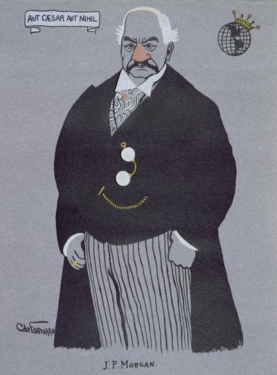 Karykatura Johna Pierponta Morgana (1837-1913), z „Milionerów Ameryki” autorstwa Carlo de Fornaro