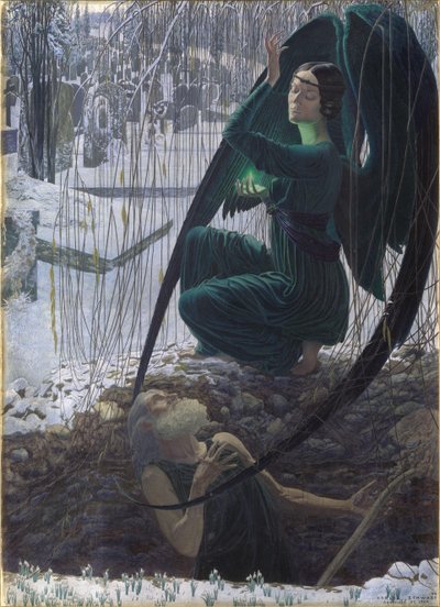 Śmierć grabarza 1895-1900 autorstwa Carlos Schwabe