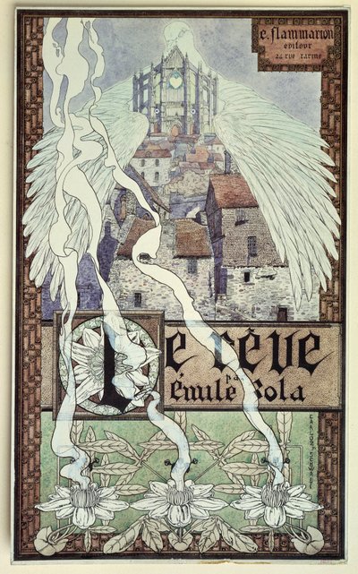 Sen, strona tytułowa powieści Emila Zoli (Paris autorstwa Carlos Schwabe