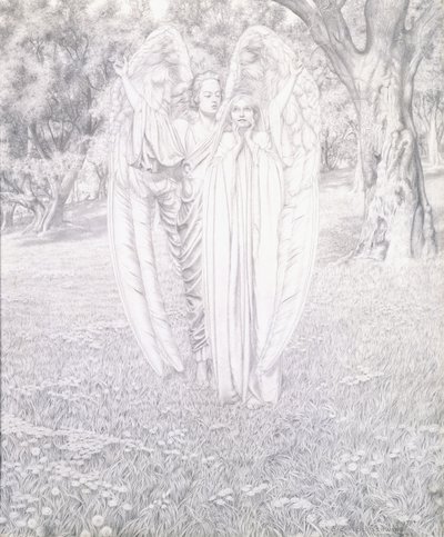 Dwa anioły, 1904 autorstwa Carlos Schwabe