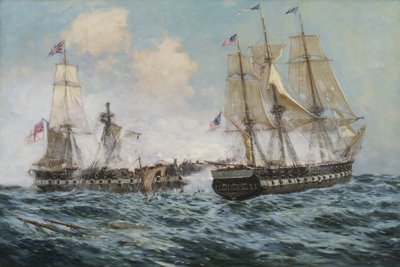 Zaangażowanie między konstytucją amerykańskiej fregaty a H.M.S. Jawa, 1896 autorstwa Carlton Theodore Chapman