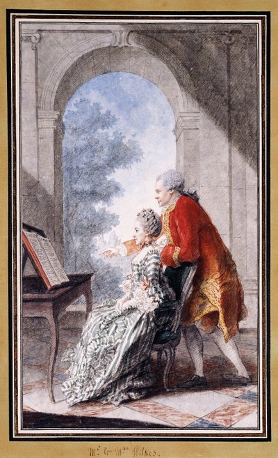 John Wilkes i panna Gertrude Carmontelle, autorstwa Carmontelle