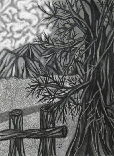 Cyfrowy rysunek węglem -2 autorstwa Carol Sousa Cuello