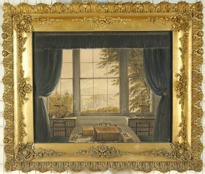 Okno południowe gabinetu Greta Hall, 1841 autorstwa Caroline Bowles