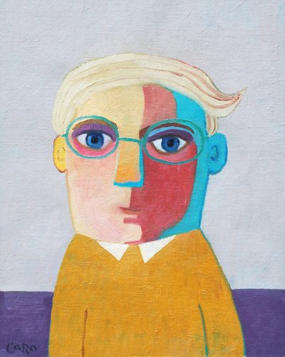 Kolorowy portret mężczyzny autorstwa Caroline Roberts