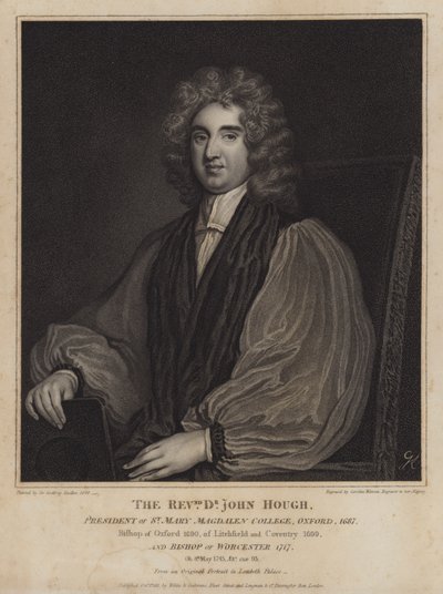 John Hough, angielski biskup i prezes Magdalen College w Oksfordzie autorstwa Caroline Watson