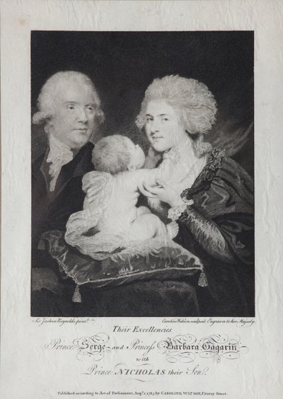 Portret hrabiego Siergieja Siergiejewicza Gagarina 1745-1798 i hrabiny Varvary Nikołajewnej Gagariny 1 autorstwa Caroline Watson