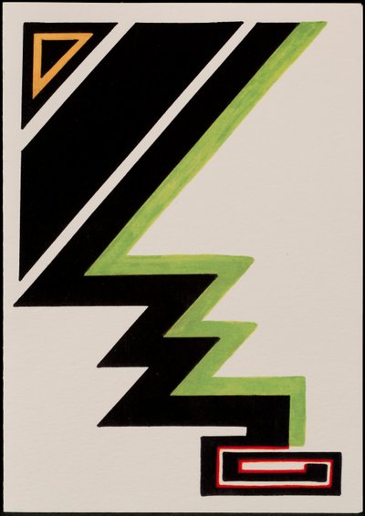Deco Christmas Tree, 2012 (czarny i kolorowy tusz na papierze) autorstwa Carolyn Hubbard Ford