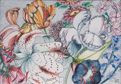 Kwiaty zlepione, 1991 autorstwa Carolyn Hubbard Ford