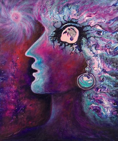 Quantum Diva, 2008 (olej na płótnie) autorstwa Carolyn Mary Kleefeld