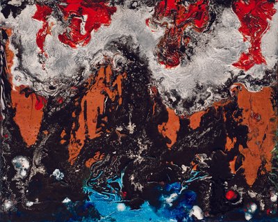 Rhapsody Of The Elements, 2012 (akryl i gwasz na płótnie) autorstwa Carolyn Mary Kleefeld
