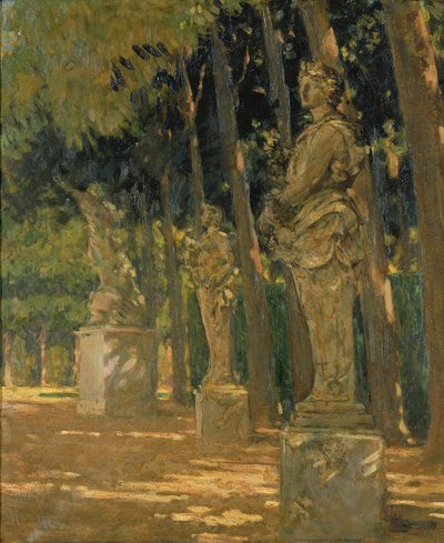 Carrefour na końcu Tapis Vert, Wersal, 1913. autorstwa Carroll Beckwith