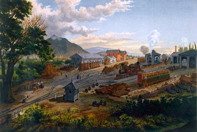 Stacja w Orizaba, 1878 autorstwa Casimiro Castro