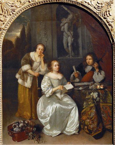 La lecon de chant - Lekcja śpiewu ... autorstwa Caspar (studio of) Netscher