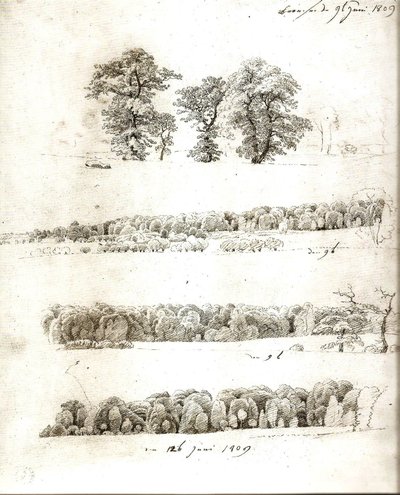 Badania drzew 1809 autorstwa Caspar David Friedrich
