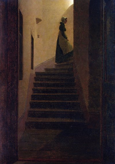 Karolina na schodach (olej na płótnie) autorstwa Caspar David Friedrich