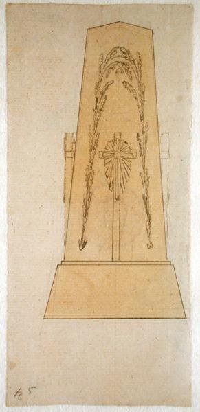 Projekt pomnika, 1812 (długopis z żółtym washem na papierze) autorstwa Caspar David Friedrich