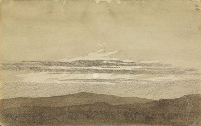 Krajobraz górski o zachodzie słońca autorstwa Caspar David Friedrich