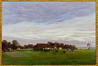 Płaski krajobraz (olej na płótnie) autorstwa Caspar David Friedrich