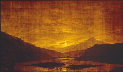 Krajobraz rzeki w nocy autorstwa Caspar David Friedrich