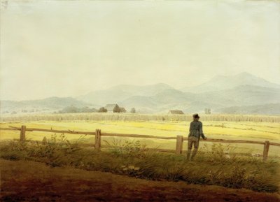 Górski krajobraz z postacią (Schmiedeberger Kamm) autorstwa Caspar David Friedrich