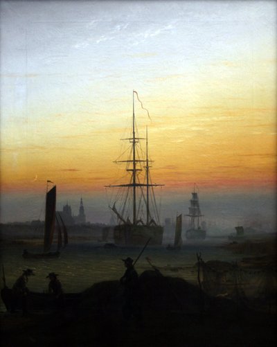 niemiecki: Der Greifswalder Hafen Port w Greifswaldzie autorstwa Caspar David Friedrich