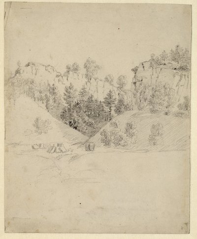 niemiecki: Landschaft mit einem Steinbruch Krajobraz z kamieniołomem autorstwa Caspar David Friedrich