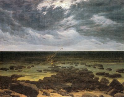 Niemiecki: Seashore by Moonlight Seashore by Moonlight autorstwa Caspar David Friedrich