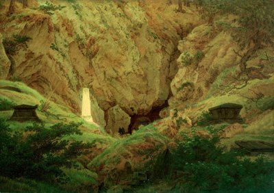 Grobowce starożytnych bohaterów autorstwa Caspar David Friedrich