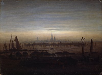 Greifswald w świetle księżyca autorstwa Caspar David Friedrich