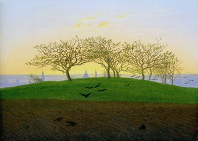 Wzgórza i zaorane pola w okolicach Drezna autorstwa Caspar David Friedrich