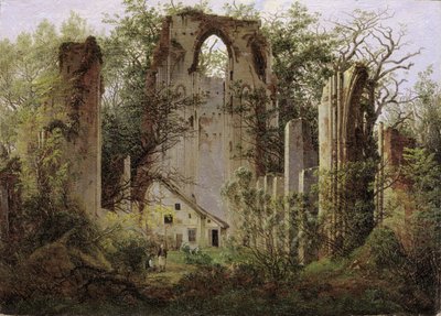 Ruiny klasztoru Eldena koło Greifswaldu, ok. 1825 r. autorstwa Caspar David Friedrich