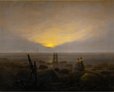 Księżyc wschodzi nad morzem autorstwa Caspar David Friedrich