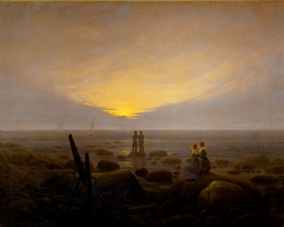 Wschód księżyca nad morzem autorstwa Caspar David Friedrich