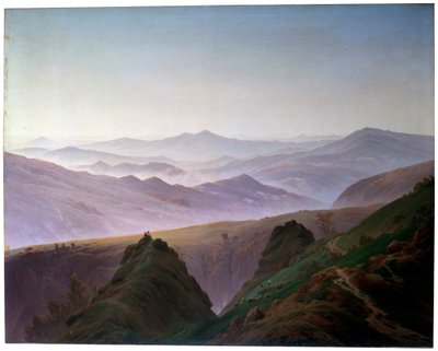 Poranek w Górach, przed 1823 rokiem. autorstwa Caspar David Friedrich