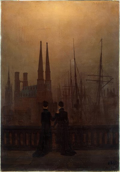 Port nocny autorstwa Caspar David Friedrich