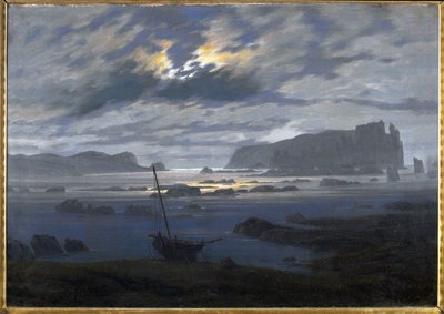 Morze Północne w świetle księżyca (olej na płótnie) autorstwa Caspar David Friedrich