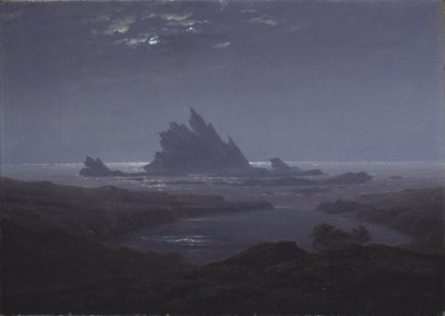 Skalista rafa na brzegu morza, c. 1824 autorstwa Caspar David Friedrich
