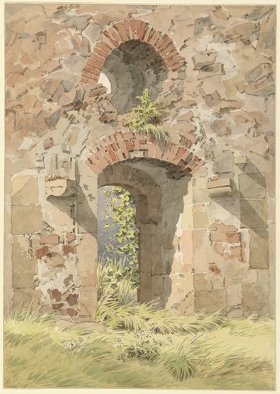 Ruiny klasztoru Świętego Krzyża, Miśnia, 1824 r. autorstwa Caspar David Friedrich