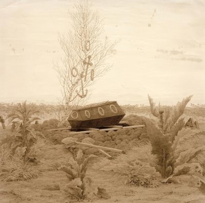 Trumna na świeżym grobie autorstwa Caspar David Friedrich