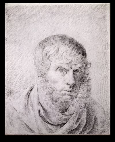 Autoportret, ok. 1810 (czarna kreda na papierze) autorstwa Caspar David Friedrich