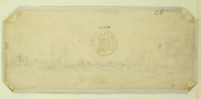 Szkic pejzażu z tyłu obrazu autorstwa Caspar David Friedrich