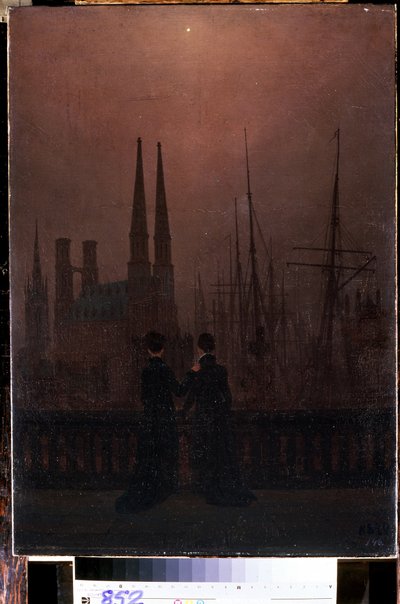 "Wieczór w porcie lub u sióstr" (Noc w porcie (Siostry)) Obraz Caspara Davida Friedricha (1774-1840) 1818-1820 Wymiary 74x52 cm Ermitaż, Sankt Petersburg autorstwa Caspar David Friedrich