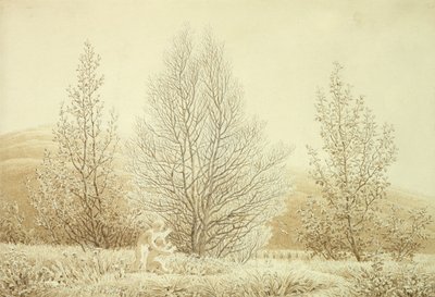 Wiosna (ołówek i sepia na papierze) autorstwa Caspar David Friedrich