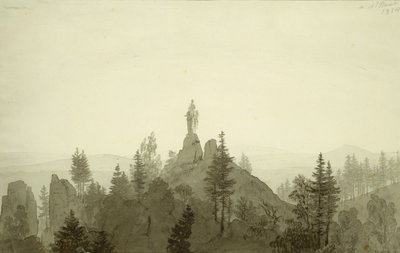 Posąg Madonny w górach autorstwa Caspar David Friedrich