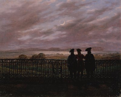 Poeci Wasilij Andriejewicz Żukowski (1783-1852), Siergiejewicz Iwan Turgieniew (1818-83) i Aleksandr Iwanowicz Turgieniew (ok. 1784-1846), koniec lat 20. XIX wieku (olej na płótnie) autorstwa Caspar David Friedrich