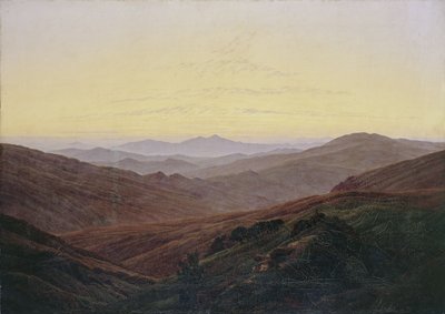 Karkonosze / Przed wschodem słońca w górach autorstwa Caspar David Friedrich